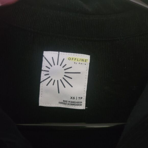 Aerie Offline Black Sherpa Corduroy Button Front Shacket Jacket Size XS - Picture 6 of 7